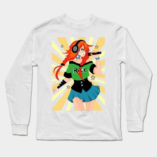 Singer girl. Pop Art Long Sleeve T-Shirt